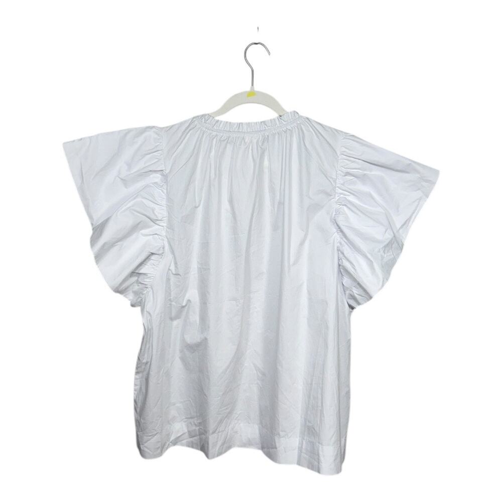 ODDY White Sequin Football Top with Ruffle Sleeve - Size 1XL - NWT - Picture 4 of 5